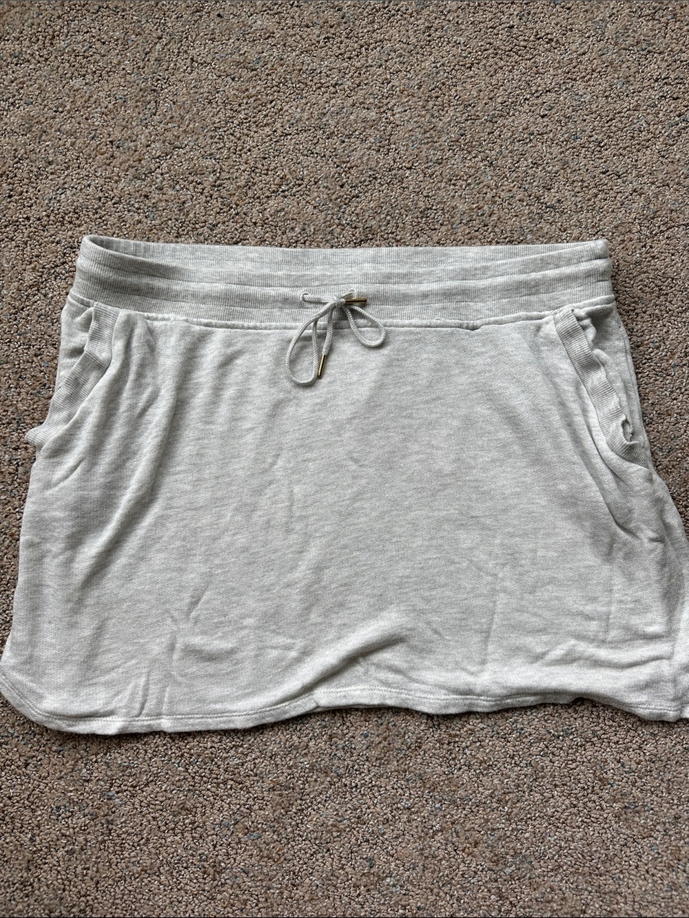 Carve Designs Heather Light Gray Drawstring Pocket Skirt